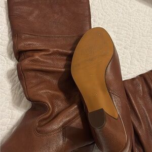 Aldo Chestnut Leather Heeled Boots